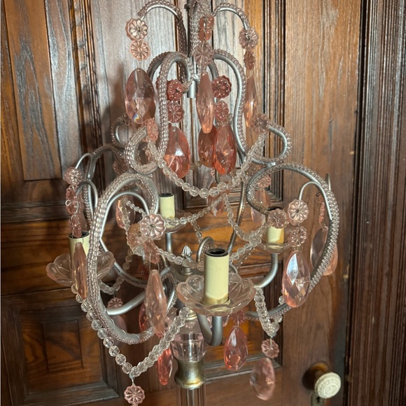 Pink Glass Candelabra Lamp - Picture 2 of 3